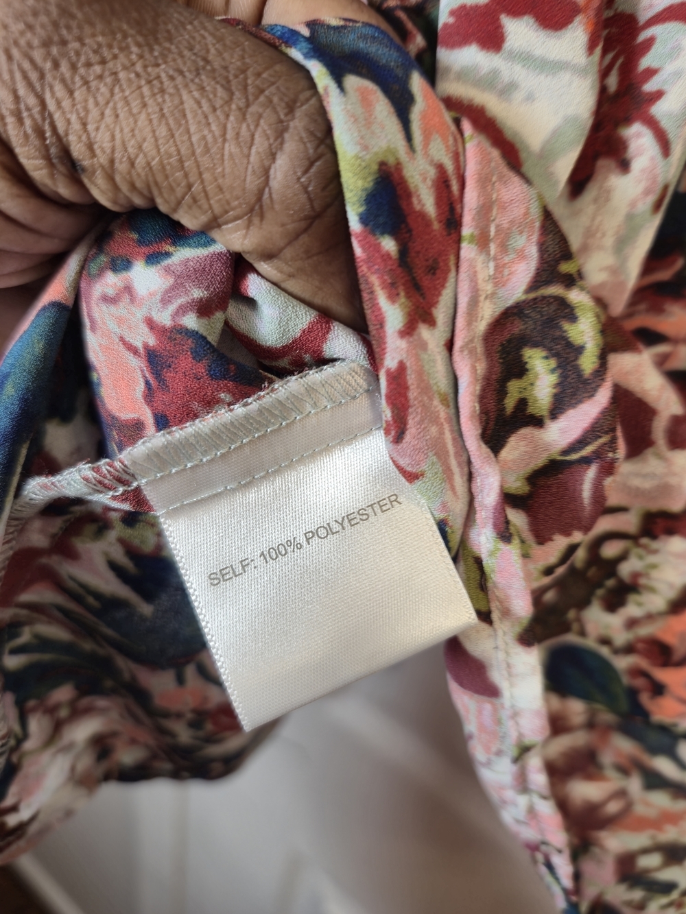 Rose + Olive Floral Button Down Multicolor Blouse Large - Picture 6 of 6